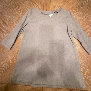 LOFT Women's Long Sleeve Heather Gray Tunic Top
